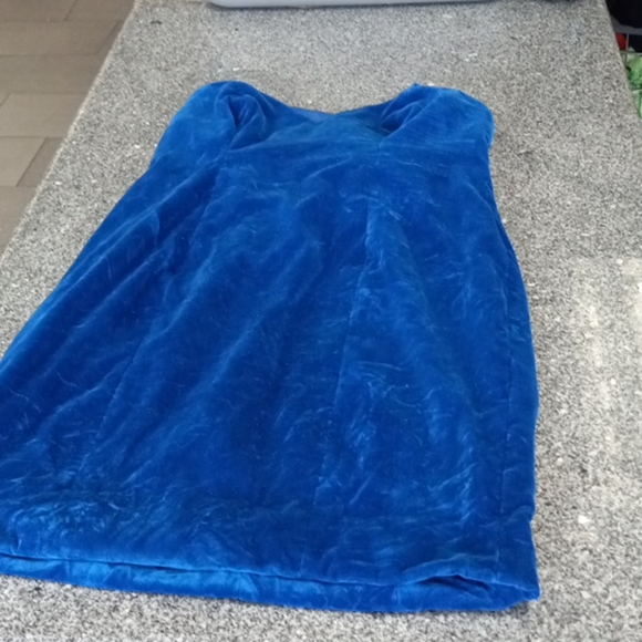 Blue velour strappless - Picture 2 of 8